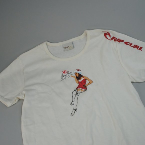 RIP CURL GIRL Vintage Christmas Pin Up Tee - Picture 2 of 10